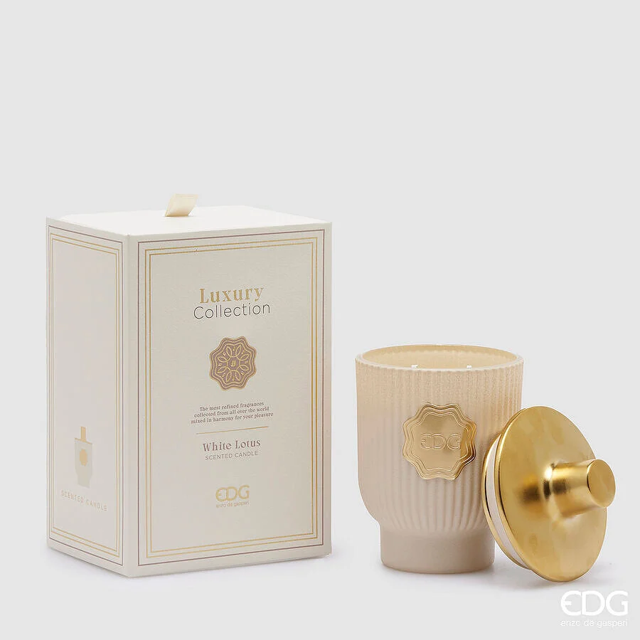 EDG Enzo De Gasperi Candela Luxury H 16 Cm D 10 Cm White Lotus