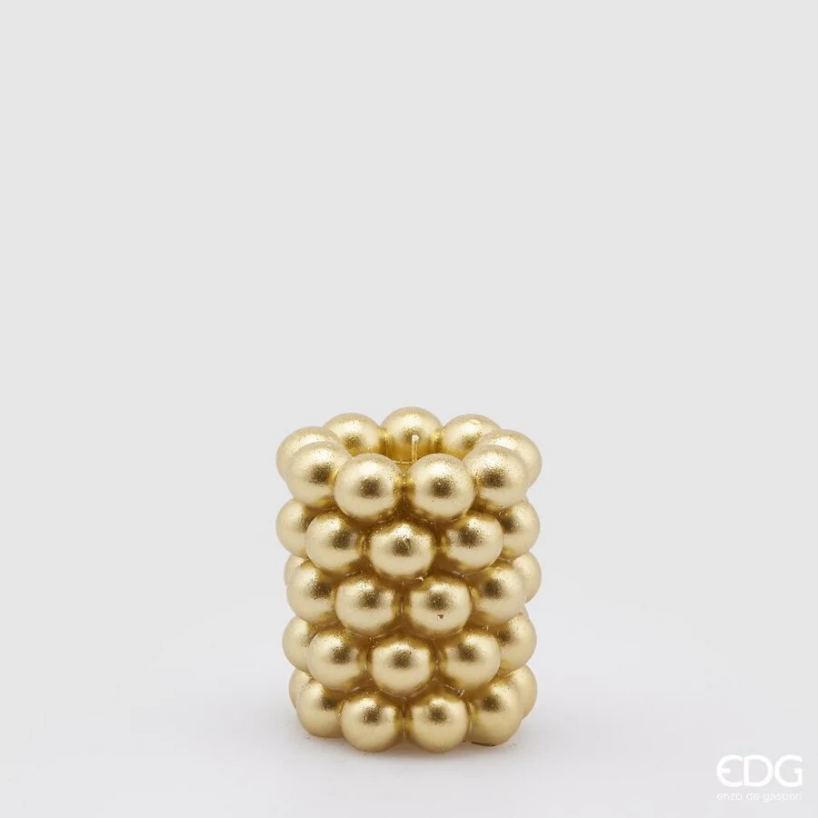 EDG Enzo De Gasperi Candela Moccolo Sfere H 9,5 Cm D 8  Cm Oro