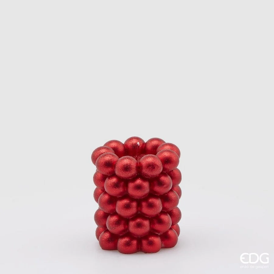 EDG Enzo De Gasperi Candela Moccolo Sfere H 9,5 Cm D 8  Cm Rosso