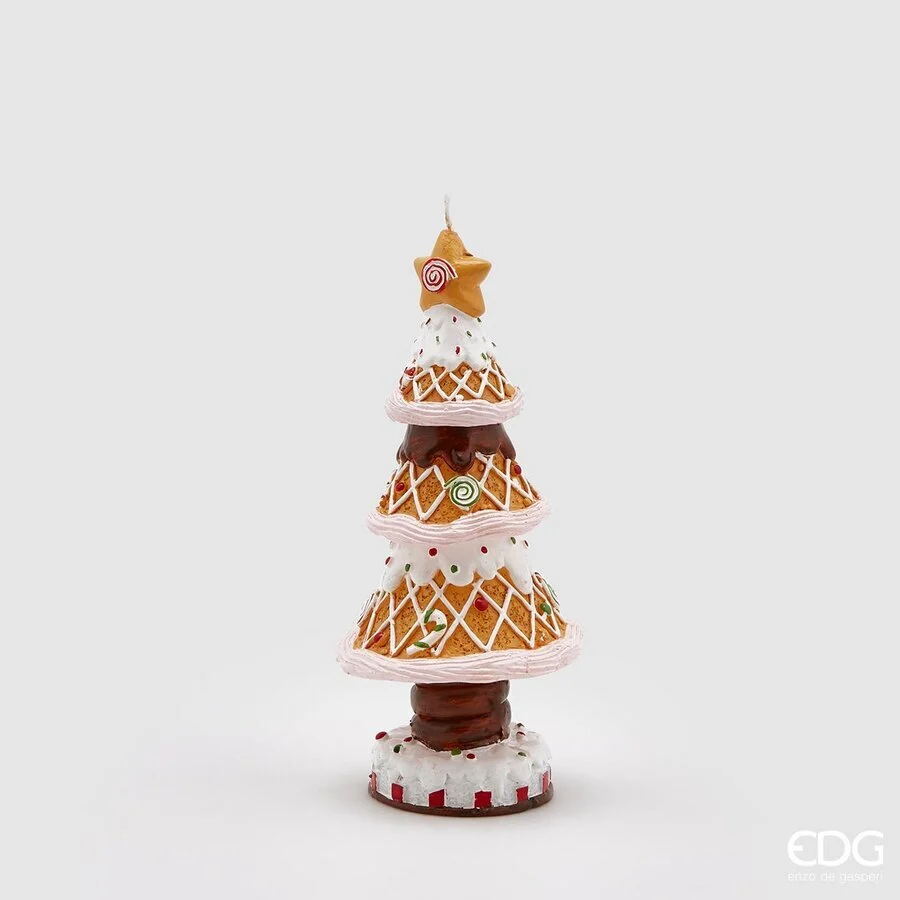 EDG Enzo De Gasperi Candela Pino Marzapane H 20 Cm D 9 Cm Camel