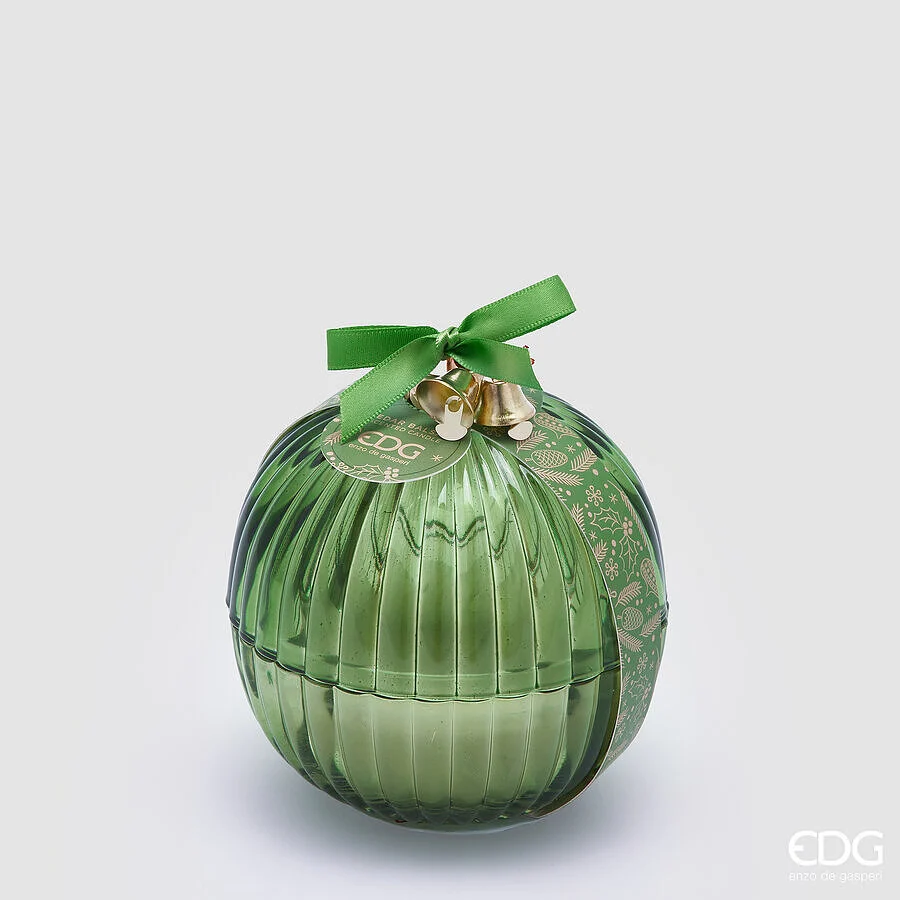 EDG Enzo De Gasperi Candela Natale Sfera con Vetro H 11,5 Cm D 11 Cm Cedar