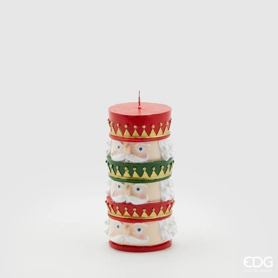 EDG Enzo De Gasperi Candela Natale Soldatino 3 Strati H 17 Cm D 9 Cm Rosso
