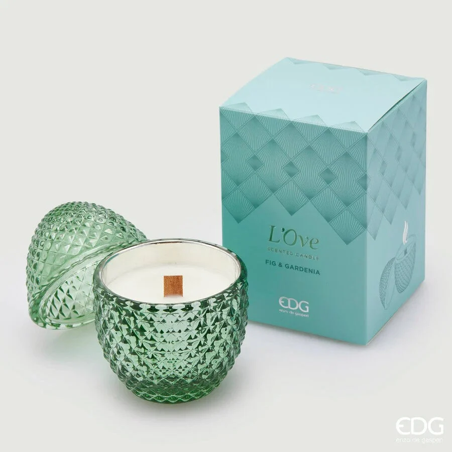 EDG Enzo De Gasperi Candela L'Ove a Forma di Uovo Con Profumo H 12 Cm D 8 Cm Fig & Gardenia