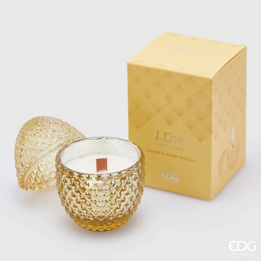 EDG Enzo De Gasperi Candela L'Ove a Forma di Uovo Con Profumo H 12 Cm D 8 Cm Ginger & Warm