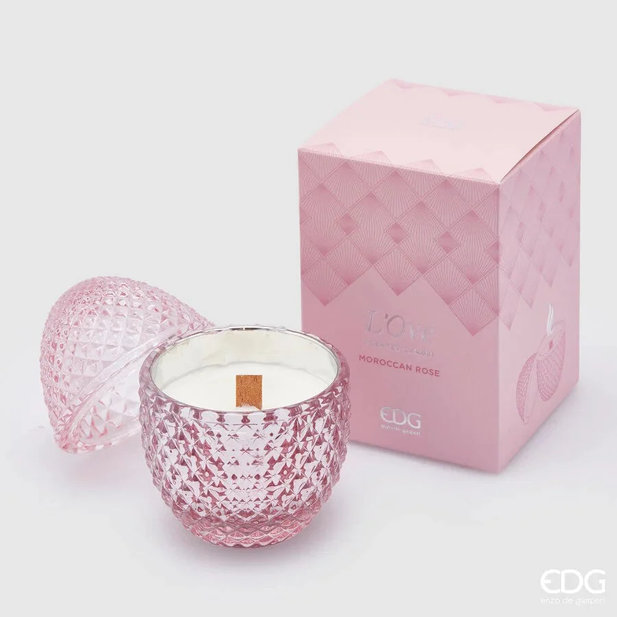EDG Enzo De Gasperi Candela L'Ove a Forma di Uovo Con Profumo H 12 Cm D 8 Cm Moroccan Rose