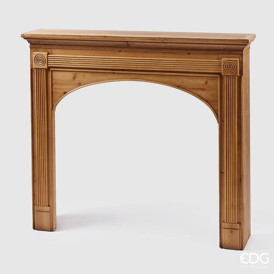 EDG Enzo De Gasperi Cornice Natale Camino Cerchi H 102 Cm 24 x 117 Cm Brown