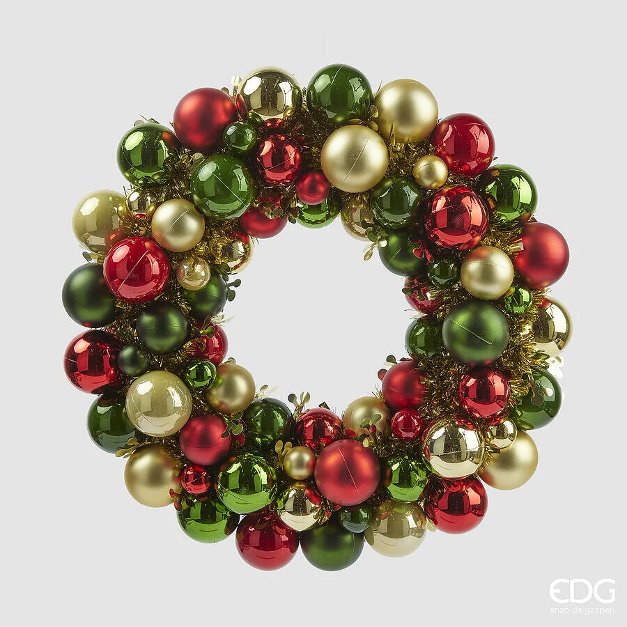 EDG Enzo De Gasperi Corona Natale Pallemix X67 D 39 Cm Multicolor