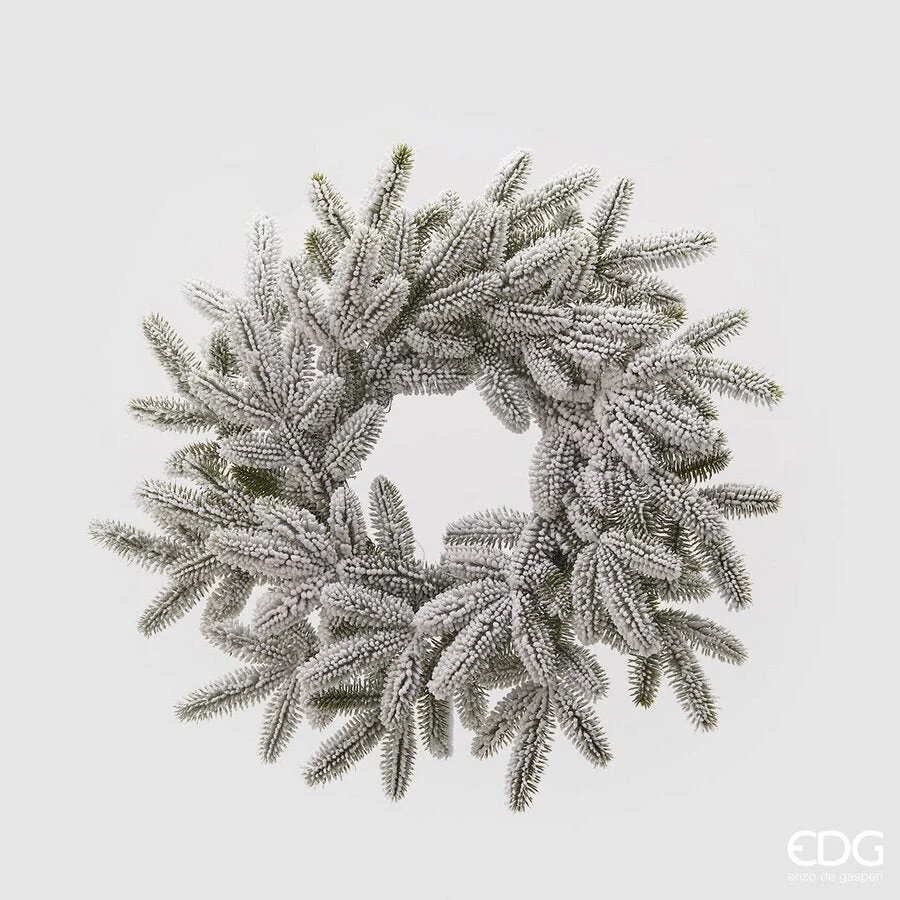 EDG Enzo De Gasperi Corona Natale Pino West Innevata D 56 Cm White Green