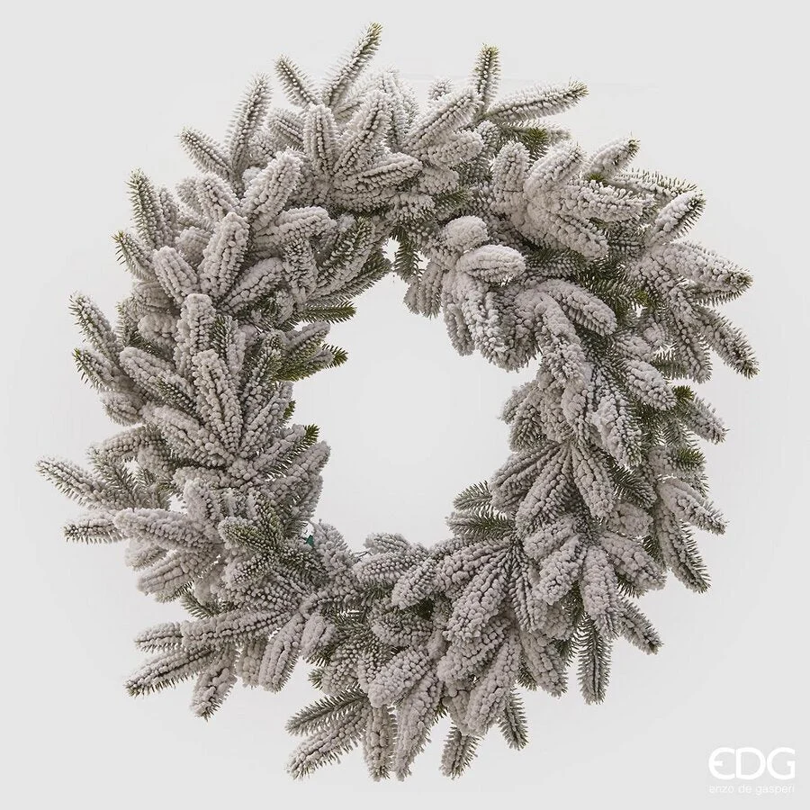 EDG Enzo De Gasperi Corona Natale Pino West Innevata D 71 Cm White Green