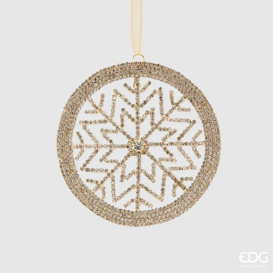 EDG Enzo De Gasperi Decorazioni Natale Fiocconeve Diamanti D 11 Cm Gold