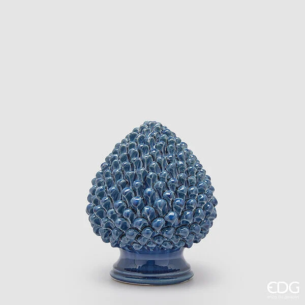 EDG Enzo De Gasperi Decoro Pigna H 25 Cm D 19,5 Cm Colore Blu