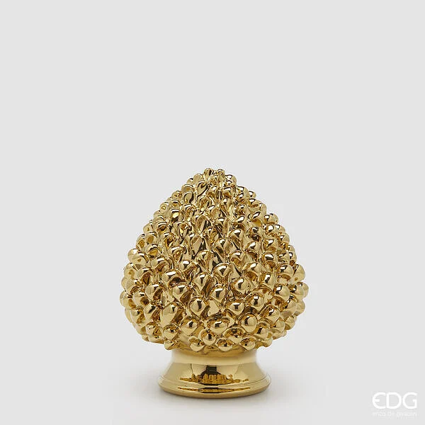 EDG Enzo De Gasperi Decoro Natale Pigna H 25 Cm D 19,5 Cm Colore Gold
