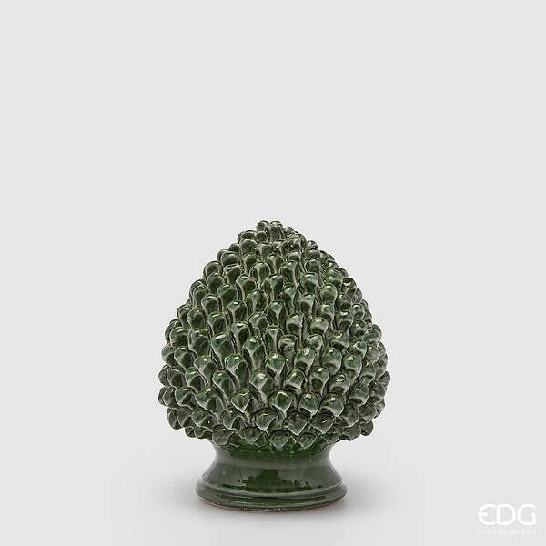 EDG Enzo De Gasperi Decoro Pigna H 25 Cm D 19,5 Cm Colore Verde