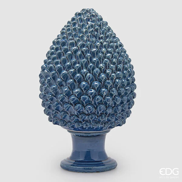 EDG Enzo De Gasperi Decoro Pigna H 40 Cm D 24 Cm Colore Blu