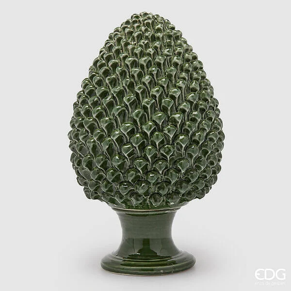 EDG Enzo De Gasperi Decoro Pigna H 40 Cm D 24 Cm Colore Verde