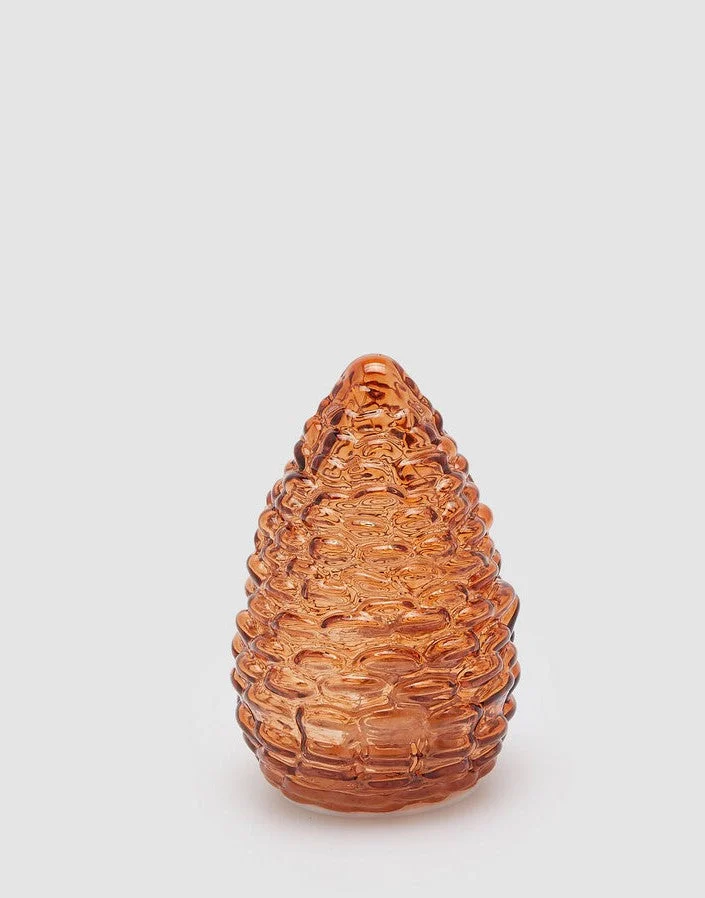 EDG Enzo De Gasperi Decoro Natale Pigna Led H 15 Cm D 10 Cm Amber