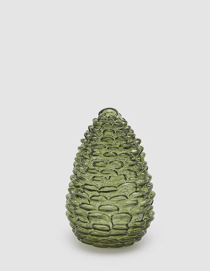 EDG Enzo De Gasperi Decoro Natale Pigna Led H 15 Cm D 10 Cm Green