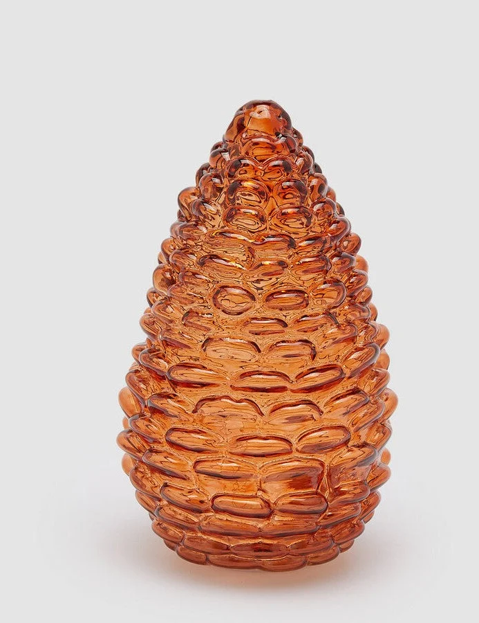 EDG Enzo De Gasperi Decoro Natale Pigna Led H 25 Cm D 15 Cm Amber