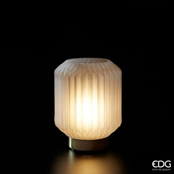 EDG Enzo De Gasperi Lampada Bright con Base H 17 Cm D 13 Cm Grigio Chiaro