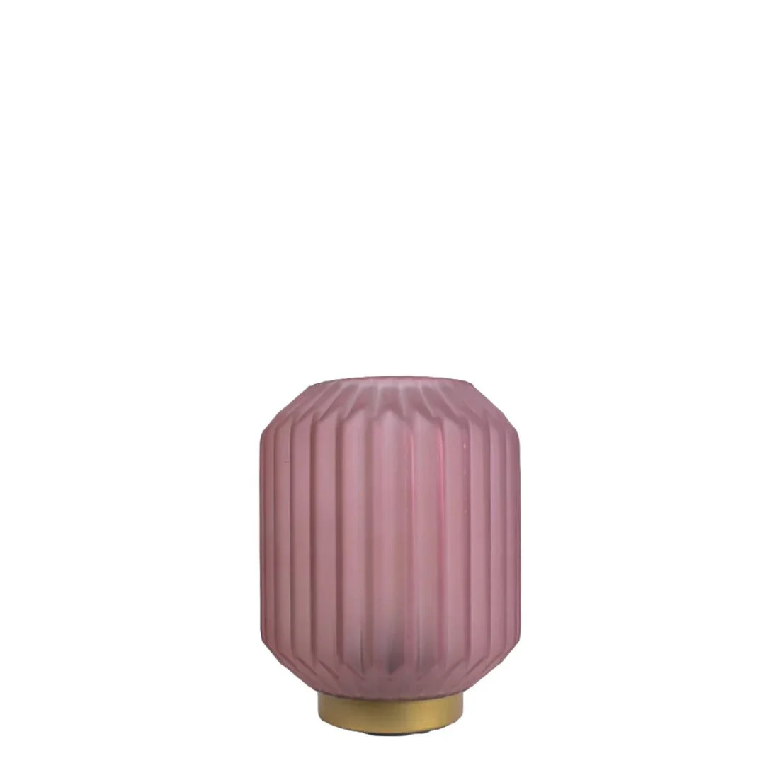 EDG Enzo De Gasperi Lampada Bright con Base H 17 Cm D 13 Cm Rosa Antico