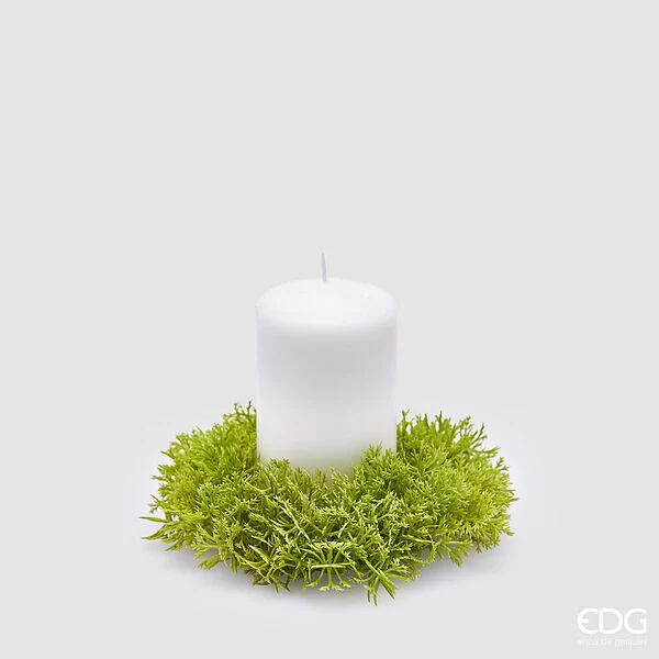 EDG Enzo De Gasperi Muschio Corona Natale H 3 Cm D 13 Cm Verde