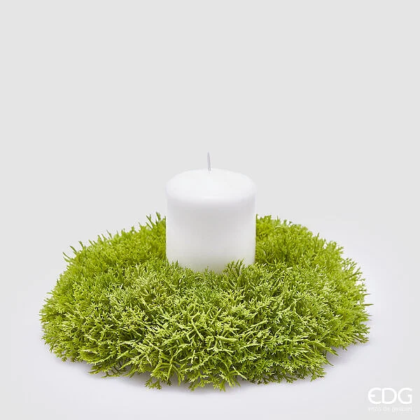 EDG Enzo De Gasperi Muschio Corona Natale H 5 Cm D 18 Cm Verde