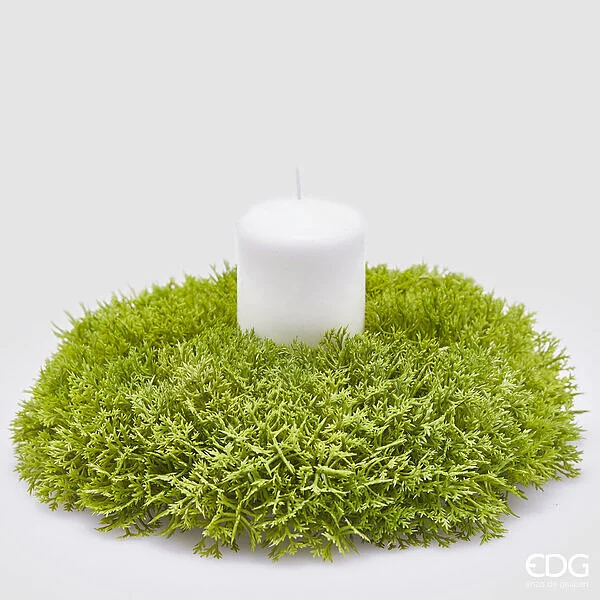 EDG Enzo De Gasperi Muschio Corona Natale H 6 Cm D 23 Cm Verde