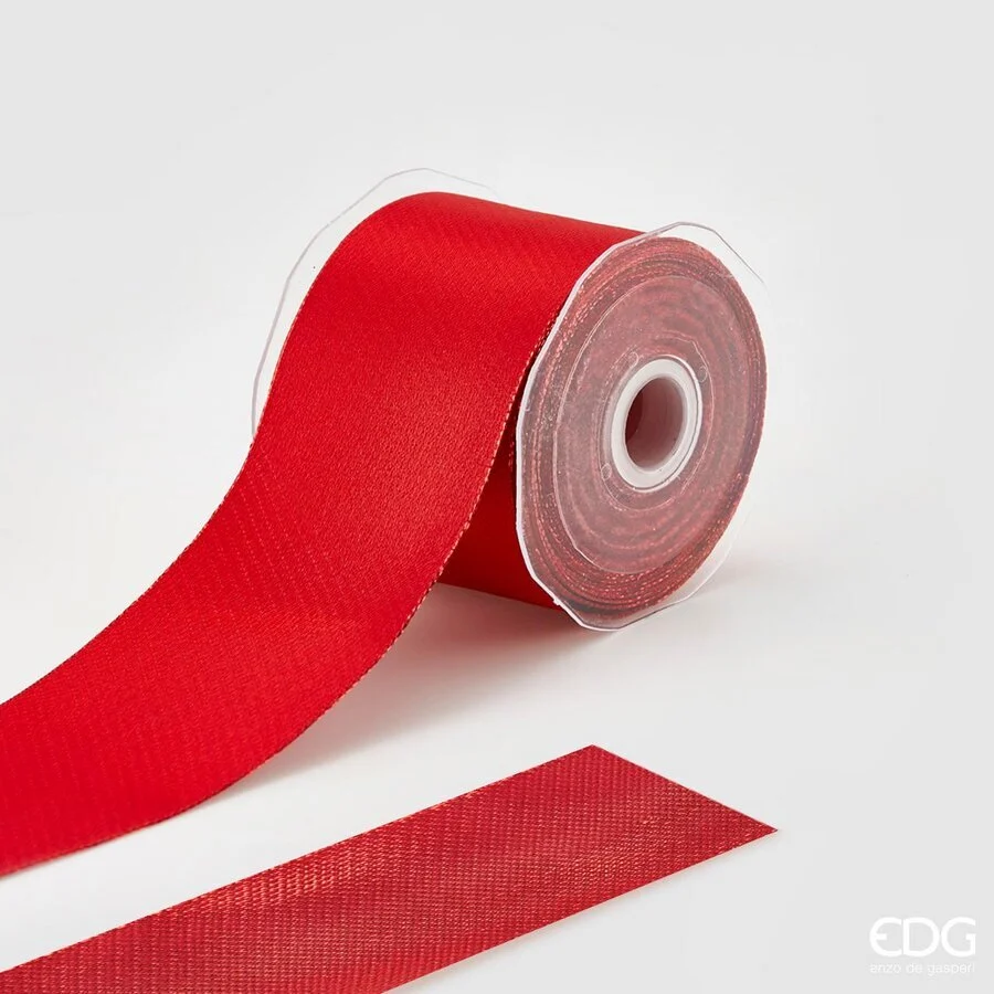 EDG Enzo De Gasperi Nastro Natale Classic 60 Mm 10 Mt 2 - Face Rosso