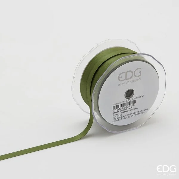 EDG Enzo De Gasperi Nastro Raso Doppio 10 Mm 50 Mt Colore Oliva