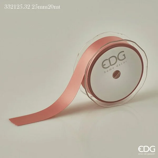 EDG Enzo De Gasperi Nastro Raso Doppio 25 Mm 20 Mt Colore Salmone
