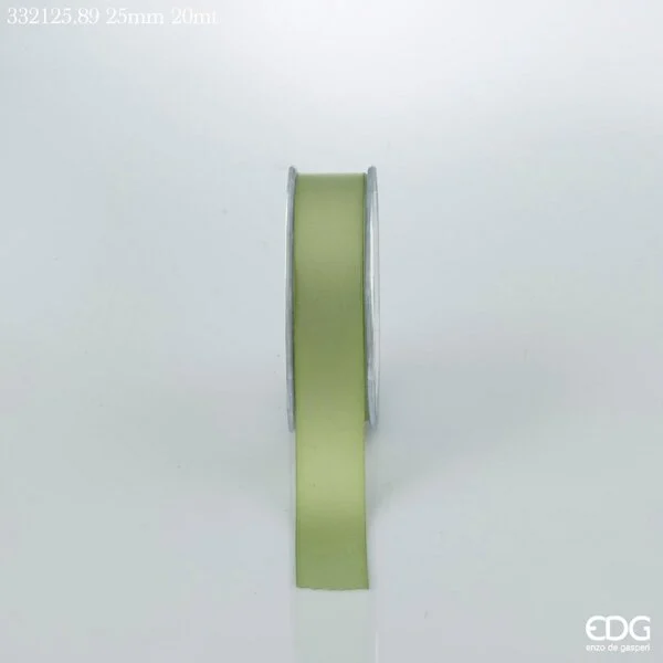 EDG Enzo De Gasperi Nastro Raso Doppio 25 Mm 20 Mt Colore Verde Oro