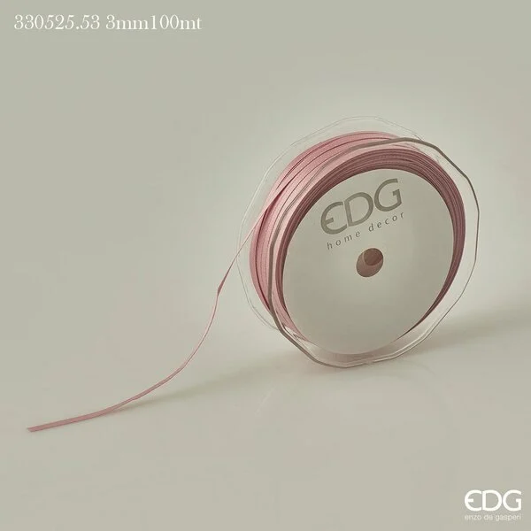 EDG Enzo De Gasperi Nastro Raso Doppio 3 Mm 100 Mt Colore Rosa Antico