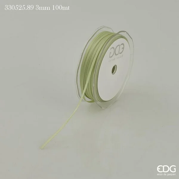 EDG Enzo De Gasperi Nastro Raso Doppio 3 Mm 100 Mt Colore Verde Oro