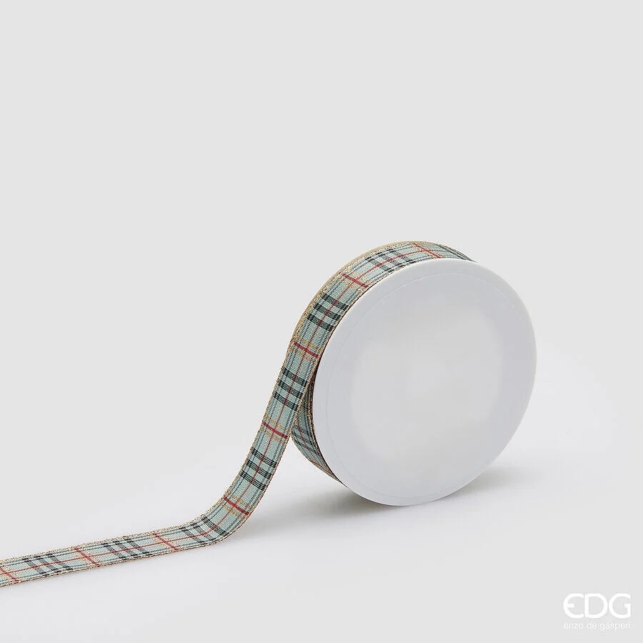 EDG Enzo De Gasperi Nastro Natale Tartan H 2,5 Cm 20 Mt Sage