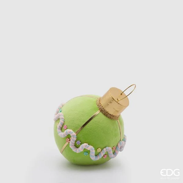 EDG Enzo De Gasperi Palla Natale Candy H 20 Cm D 15 Cm Light Green 1 Pz