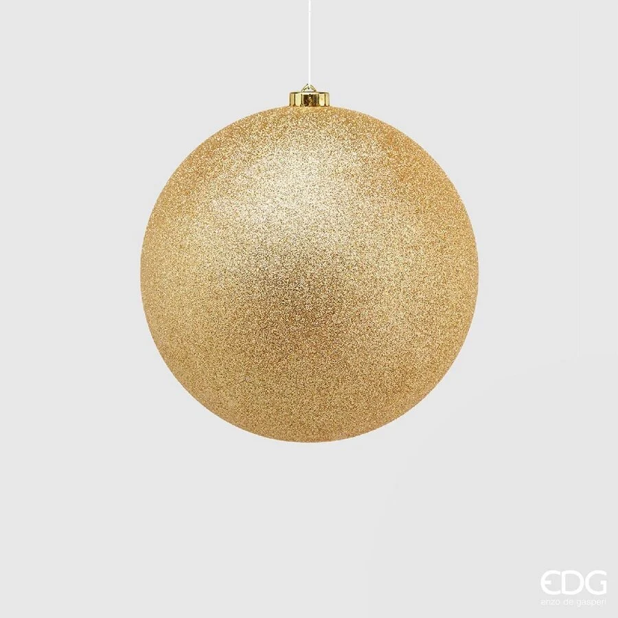 EDG Enzo De Gasperi Palla Natale Poly D 15 Cm Glitterata con Polybag Gold 1 Pz