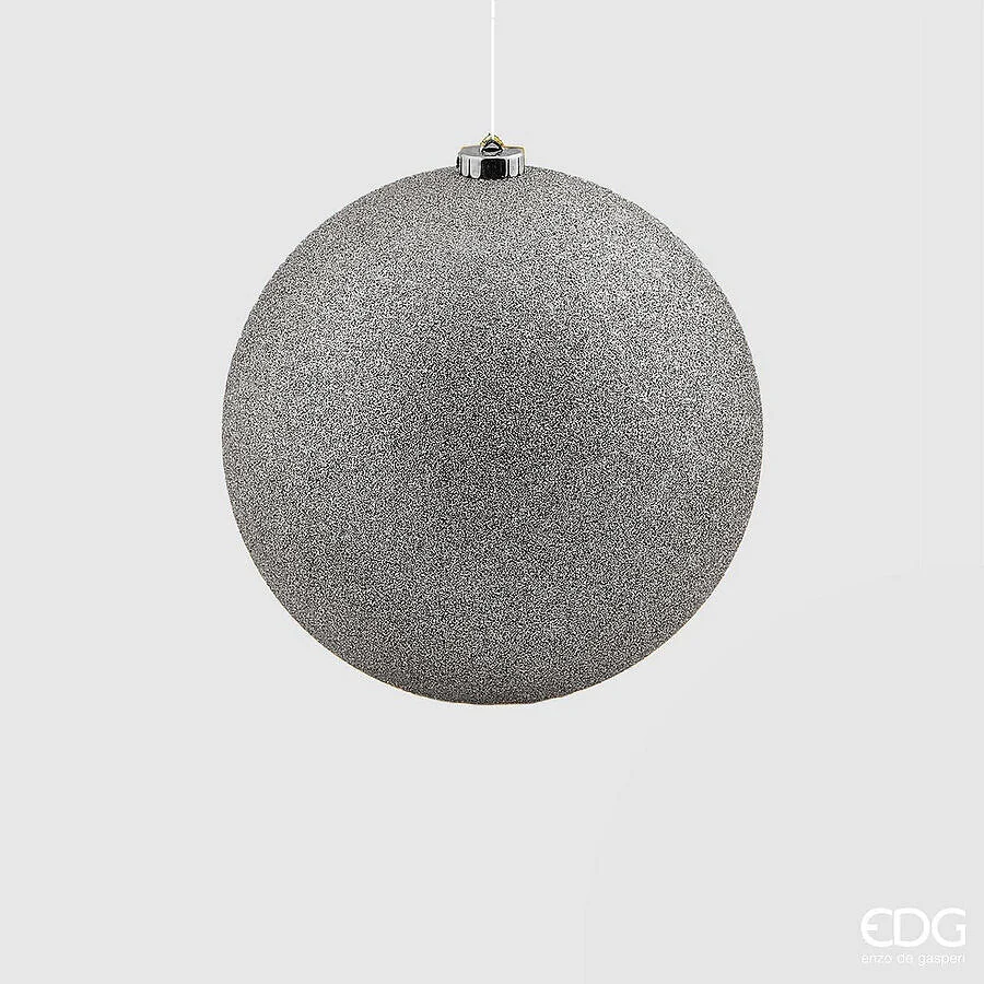 EDG Enzo De Gasperi Palla Natale Poly D 15 Cm Glitterata con Polybag Silver 1 Pz