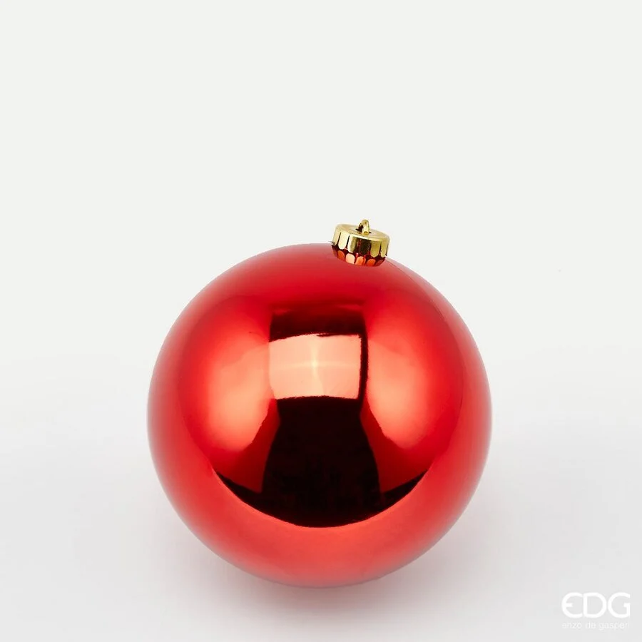 EDG Enzo De Gasperi Palla Natale Poly D 15 Cm Lucida con Polybag Red 1 Pz