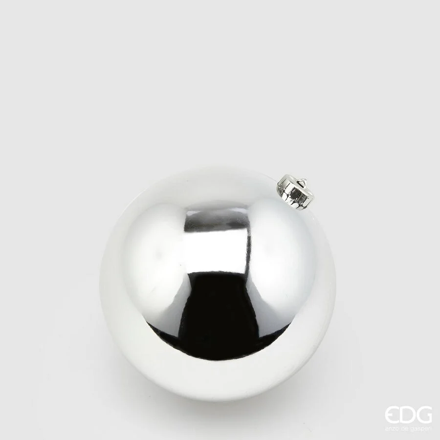 EDG Enzo De Gasperi Palla Natale Poly D 15 Cm Lucida con Polybag Silver 1 Pz