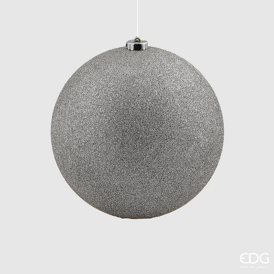 EDG Enzo De Gasperi Palla Natale Poly D 20 Cm Glitterata con Polybag Silver 1 Pz