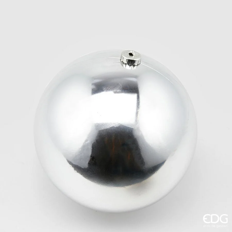EDG Enzo De Gasperi Palla Natale Poly D 20 Cm Lucida con Polybag Silver 1 Pz