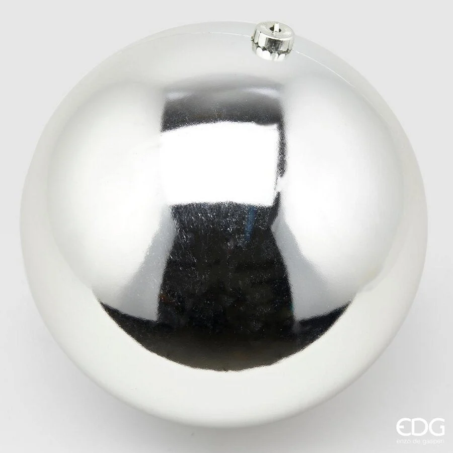 EDG Enzo De Gasperi Palla Natale Poly D 25 Cm Lucida con Polybag Silver 1 Pz