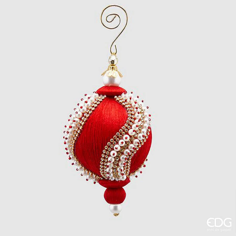 EDG Enzo De Gasperi Palla Natale Silk Perle D 8 Cm Red 1 Pz