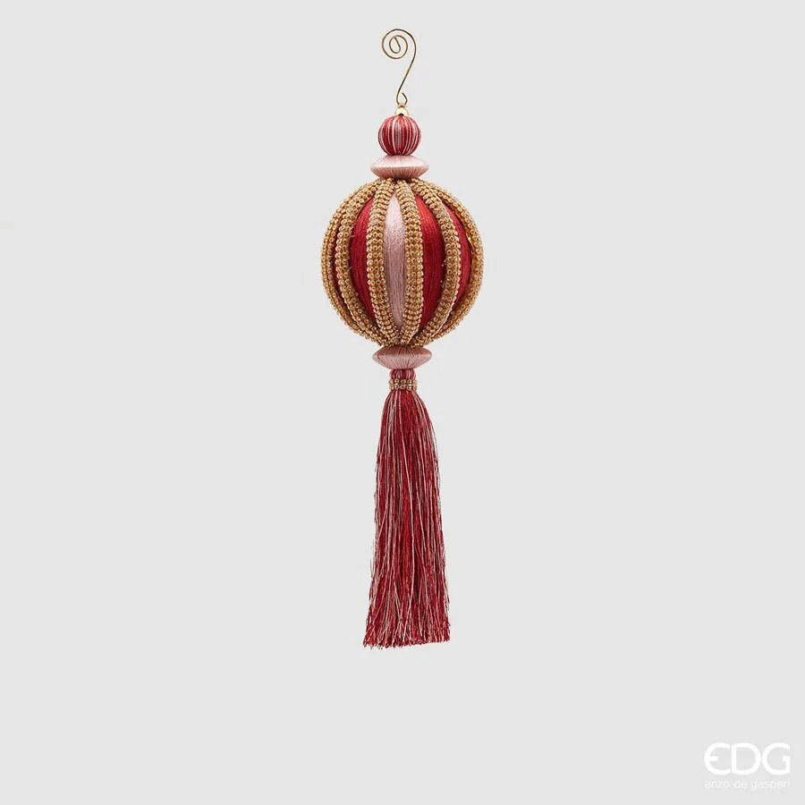 EDG Enzo De Gasperi Palla Natale Silk Zirc - Meriadia. H 32 Cm D 10 Cm Pink