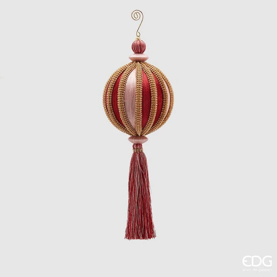 EDG Enzo De Gasperi Palla Natale Silk Zirc - Meriadia. H 35 Cm D 15 Cm Pink