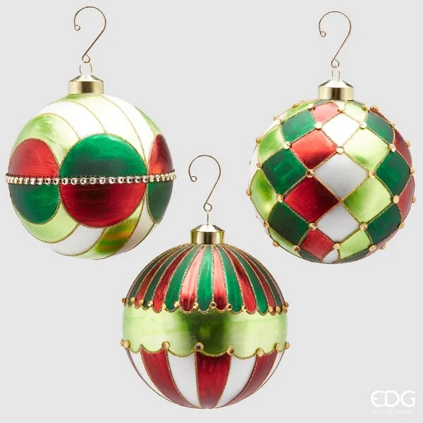 EDG Enzo De Gasperi Palla Natale Vetro Circus D 12 Cm Light Green 1 Pz