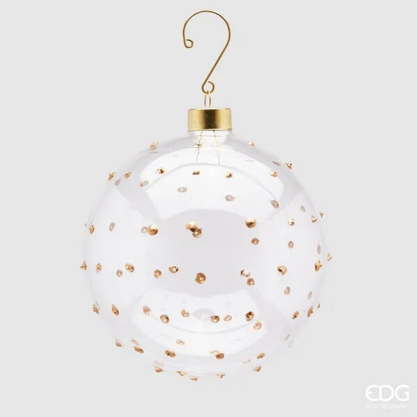 EDG Enzo De Gasperi Palla Natale Vetro Spike D 12 Cm Gold 1 Pz