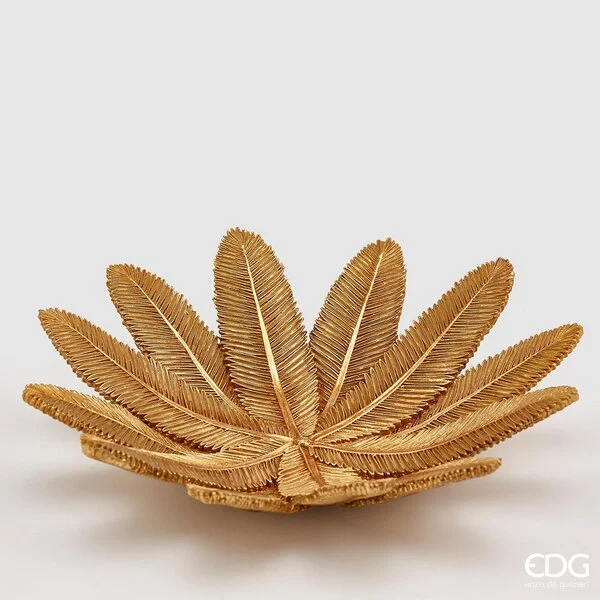 EDG Enzo De Gasperi Piatto Foglie H 7 Cm D 31 Cm Colore Oro