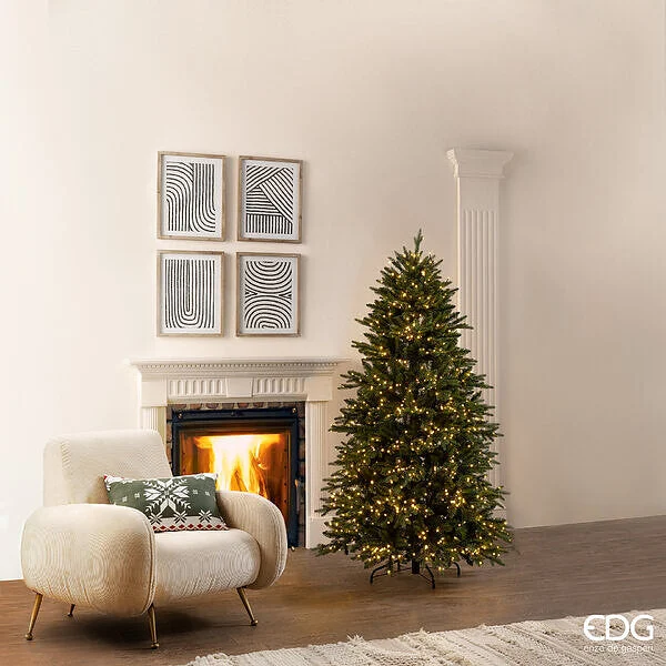 EDG Enzo De Gasperi Albero di Natale Pino Cristallo 1.500 MiniLed H 180 Cm D 112 Cm Ip44