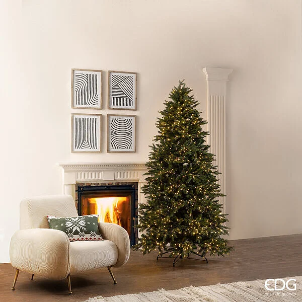 EDG Enzo De Gasperi Albero di Natale Pino Cristallo 1.900 MiniLed H 210 Cm D 124 Cm Ip44